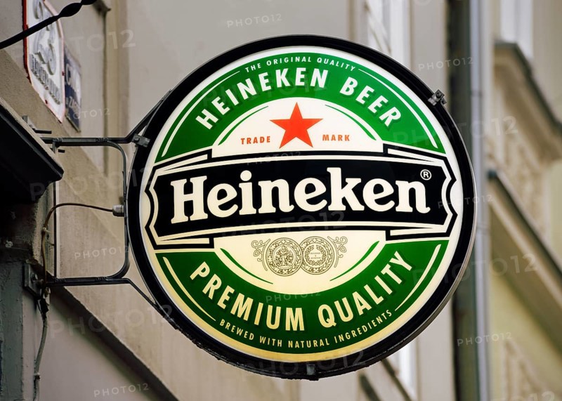 Heineken sign outside a bar