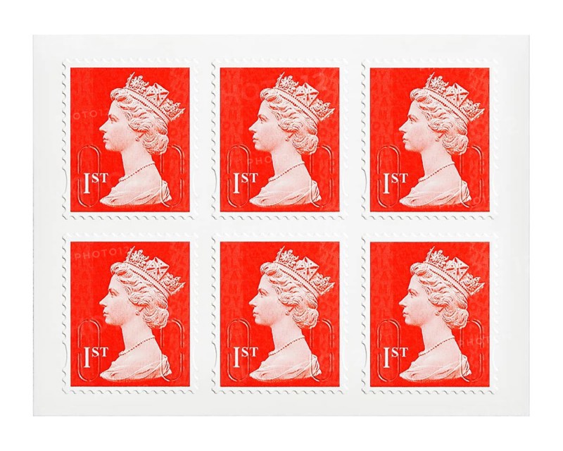 First class postage stamps