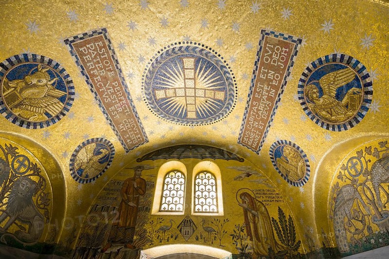 Golden mosaics in the chapel