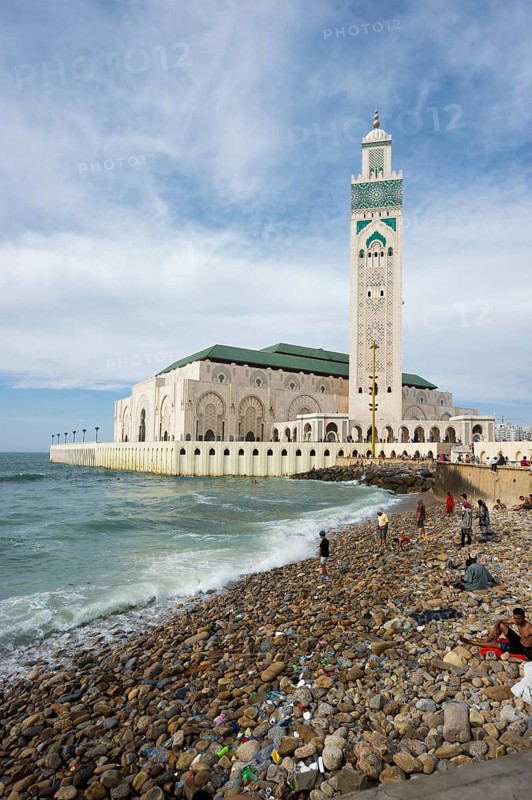Hassan II Mosque and beach