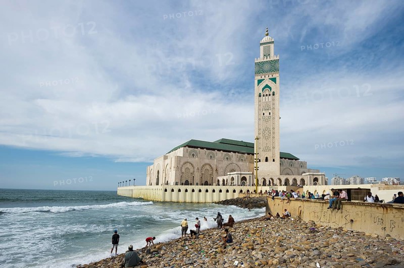 Hassan II Mosque and beach