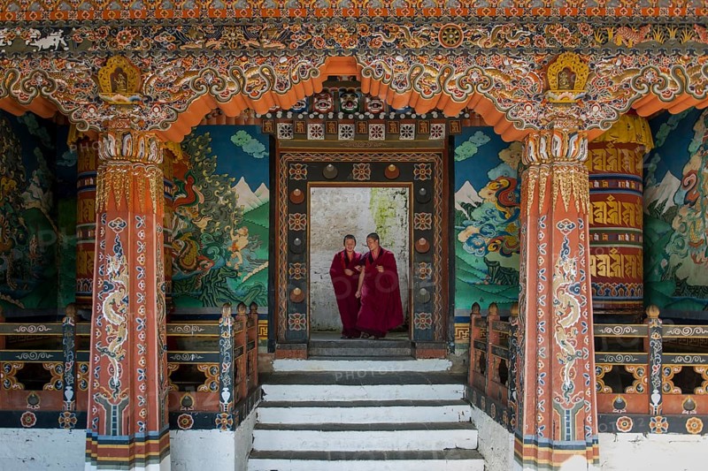 Monks at Trongsa Dzong