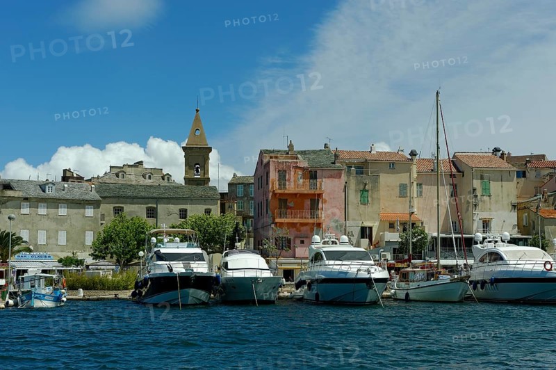 Historic centre with the harbor and marina in Saint Florent