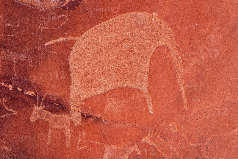 Neolithic petroglyphs of an elephant