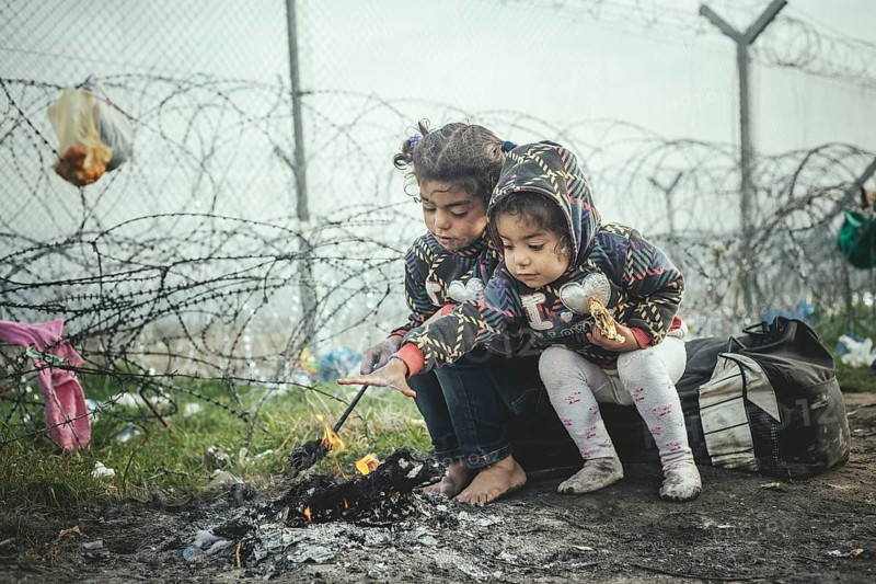 Idomeni refugee camp on the Greece Macedonia border