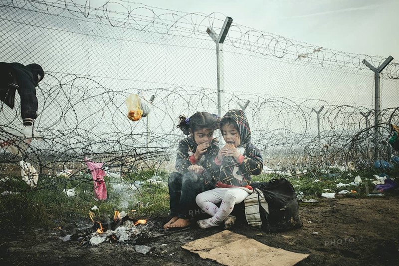 Idomeni refugee camp on the Greece Macedonia border