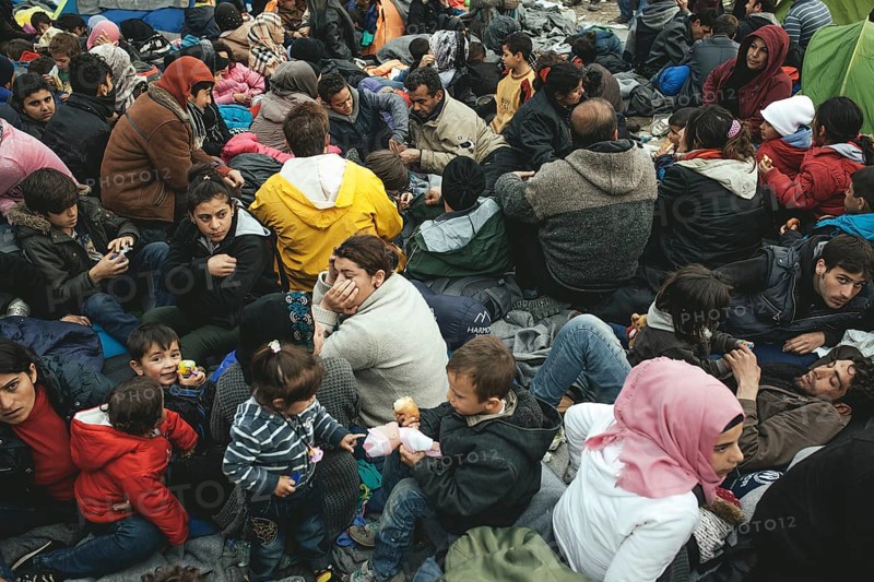 Idomeni refugee camp on the Greece Macedonia border