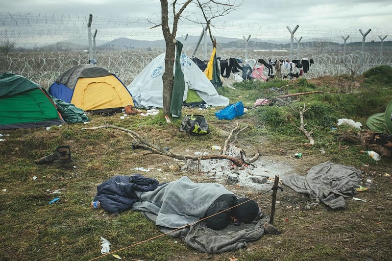 Idomeni refugee camp on Greek Macedonia border