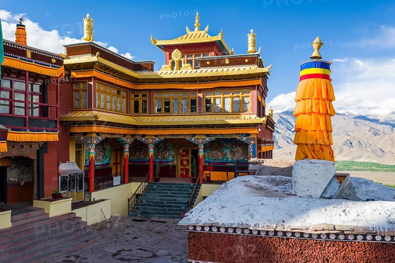 The inner courtyard of Matho Gompa