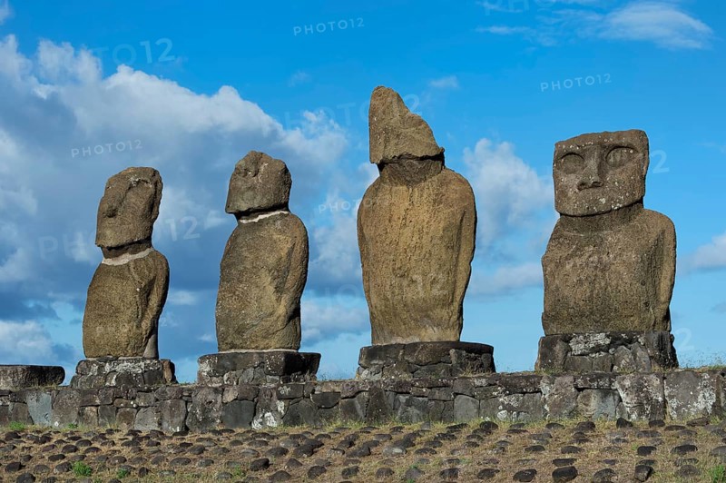Moais at Tahai ceremonial complex