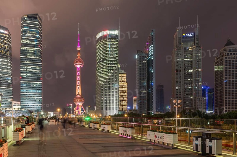 Pudong financial district at night