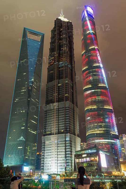 Pudong financial district at night