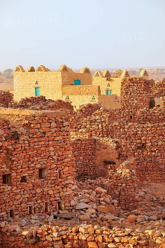Houses made of mud and stone in the historic centre