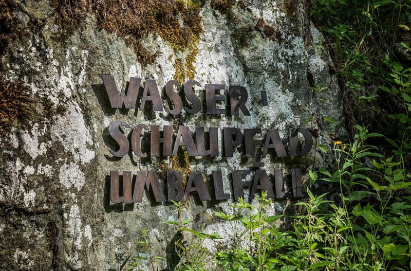 Wasserpfad Umbalfall sign