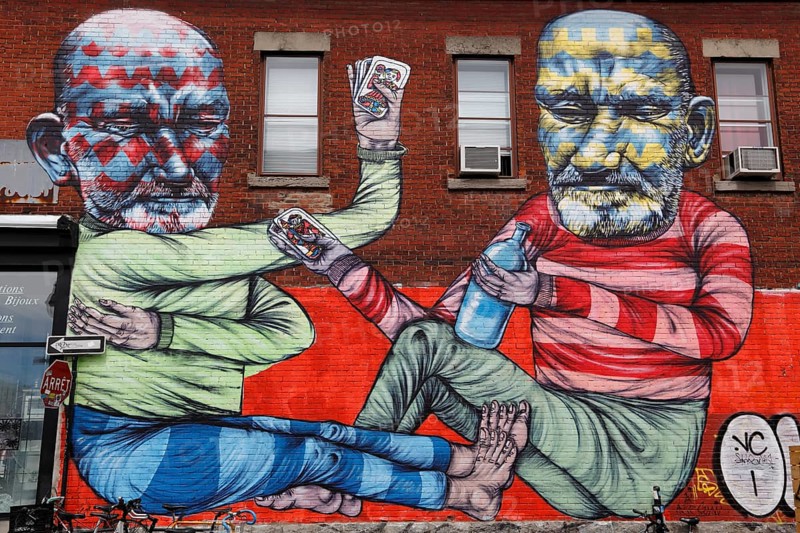 Wall painting at the Boulevard Saint Laurent