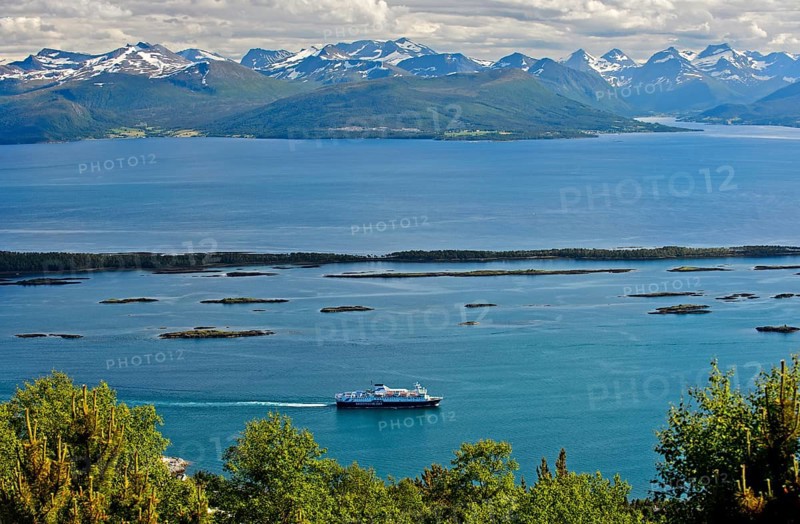 Passenger boat in fjord