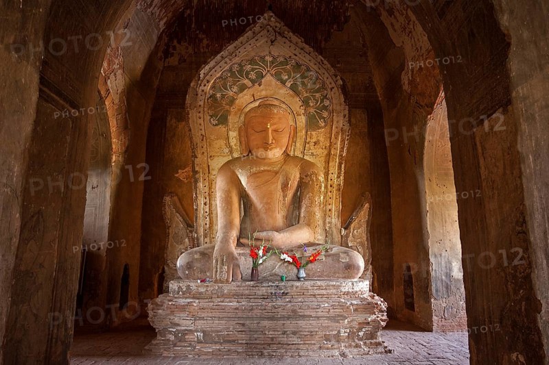 Seated Buddha stone statue