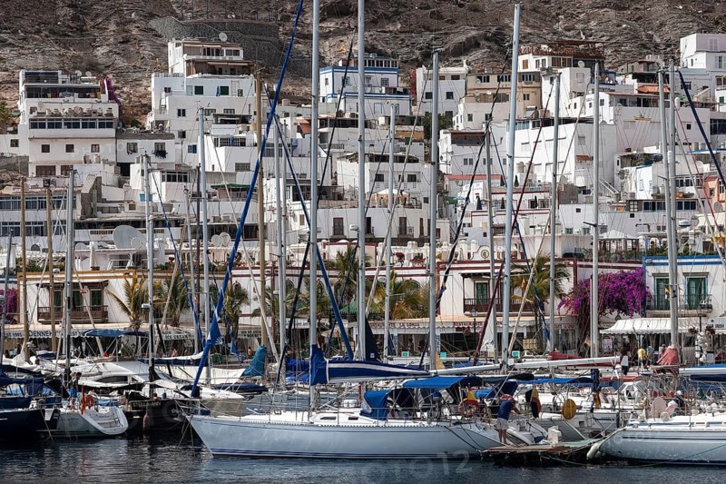 Sailing yachts in the marina