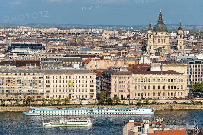 View of historical centre with Danube