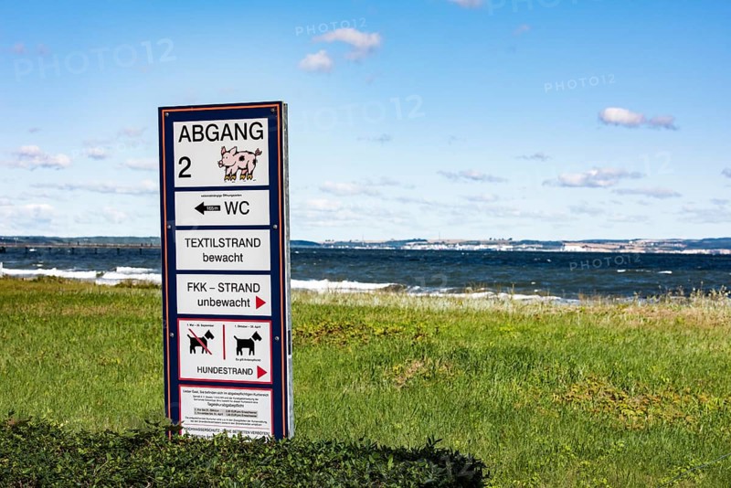 Signpost on the beach at Binz