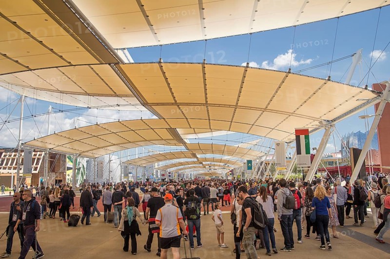 Tented main street of the Expo 2015
