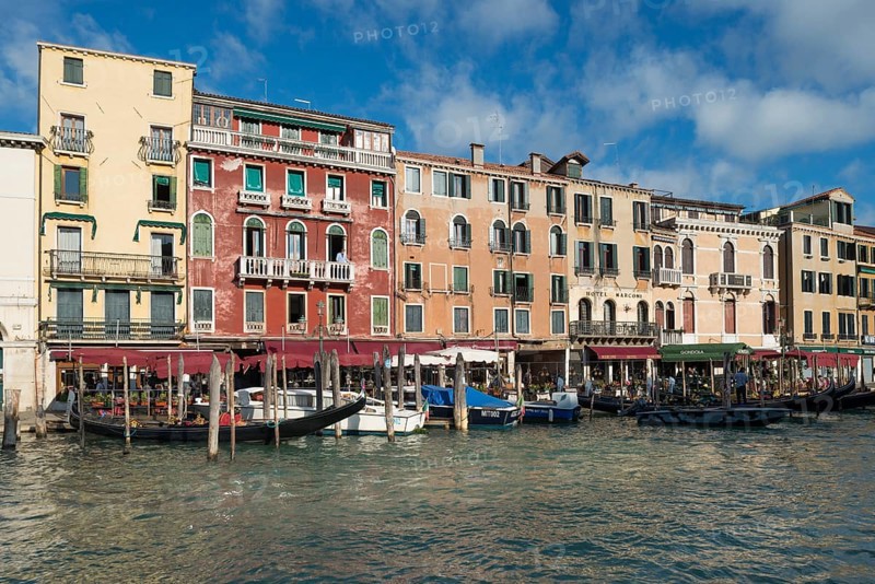 Row of houses and gondola station