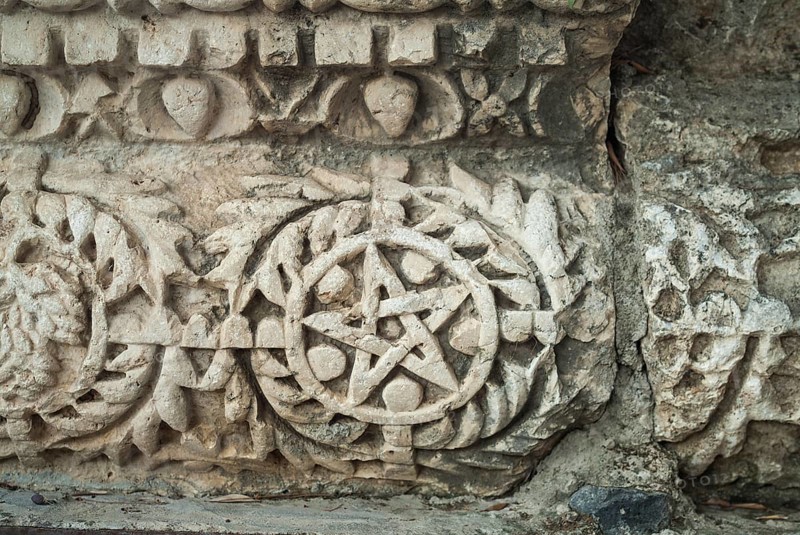 Reliefs on stone blocks