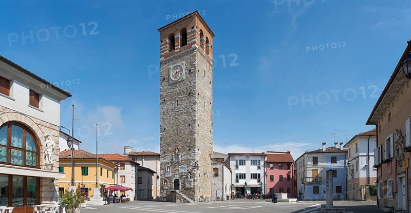 Town square with clock tower