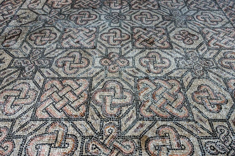 Early Christian mosaic floor with ornaments