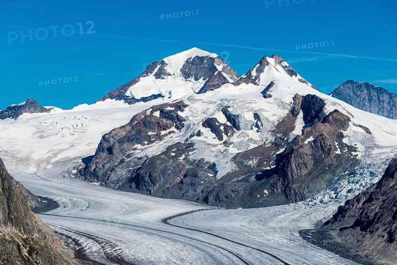 Jungfraujoch with Monch and Eiger in summer