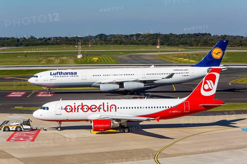 Lufthansa Airbus A340 and Air Berlin Airbus A320