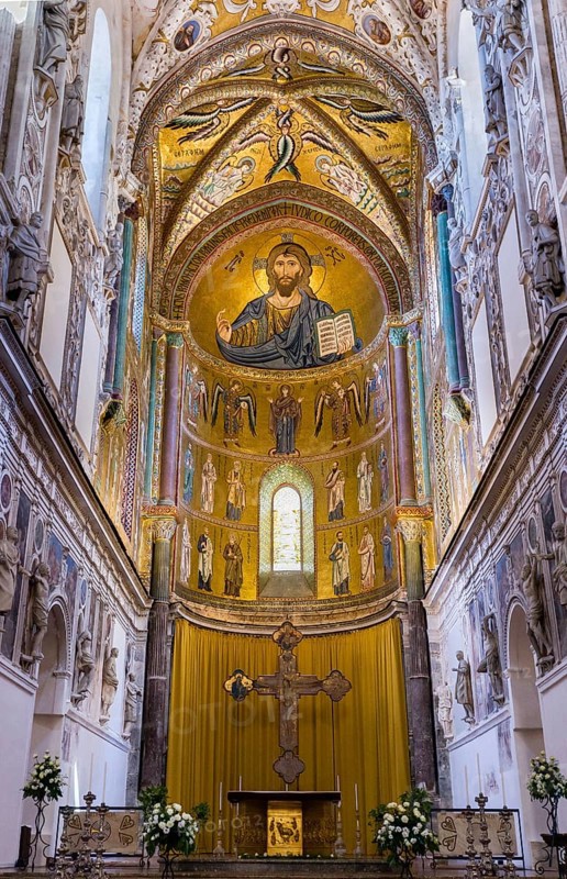 Christ Pantocrator mosaic in Byzantine style
