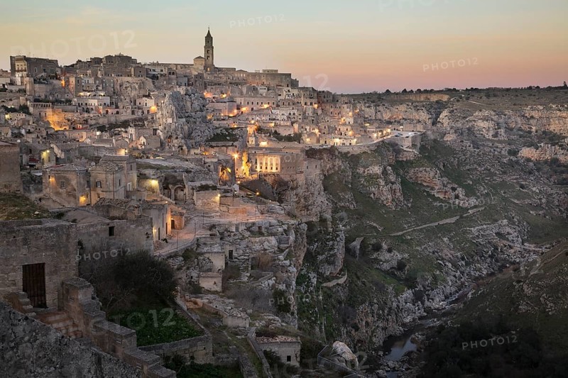 View across Matera and Torrente Gravina from Sasso Caveoso