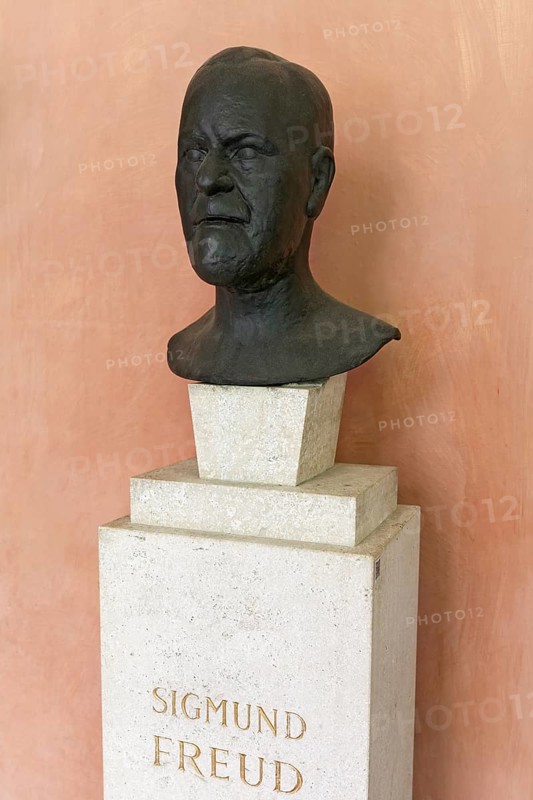 Sigmund Freud bust in the arcaded courtyard of the University of Vienna