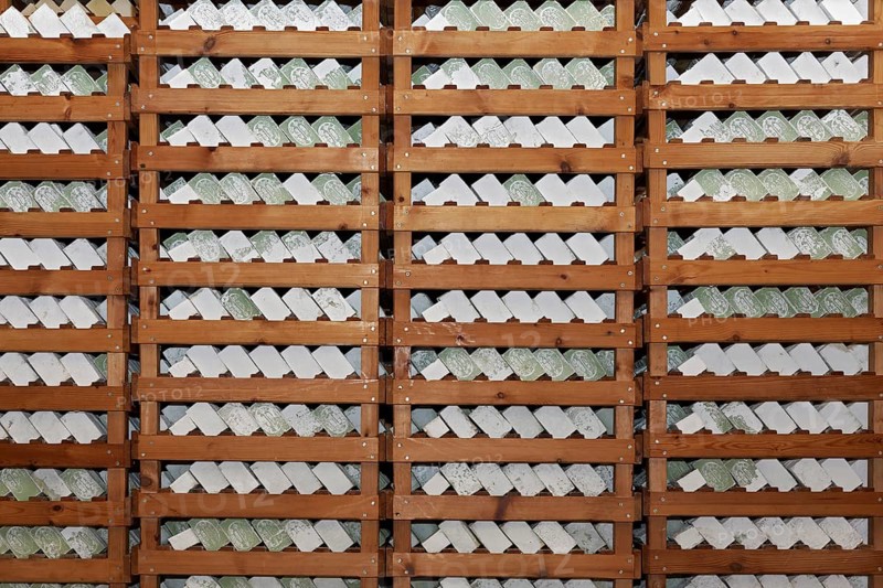 Shelves with green olive soap