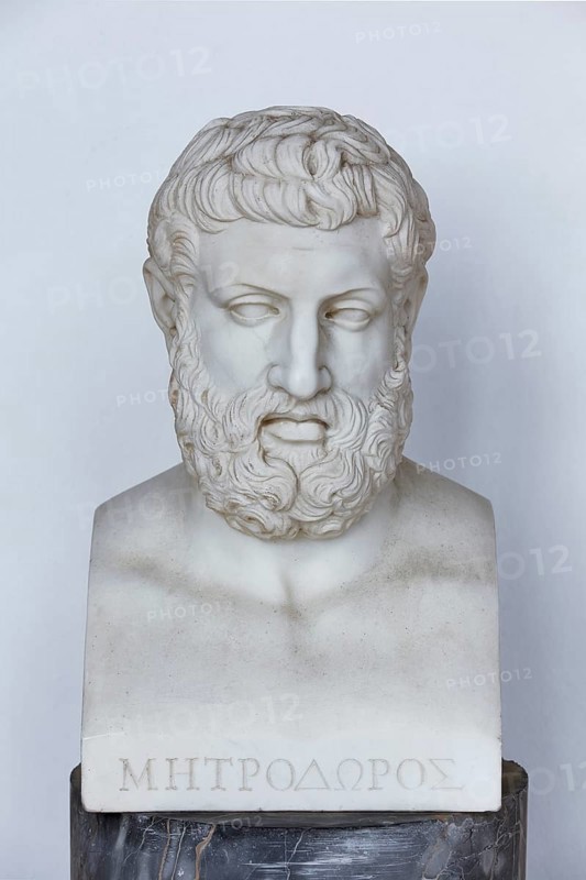 Bust of the Greek Philosopher Metrodoros of Lampsakos