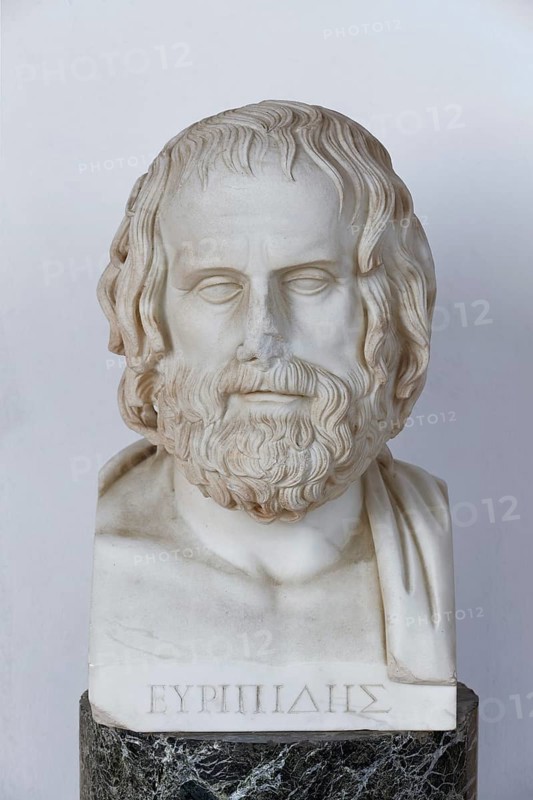 Bust of the Greek playwright Euripides