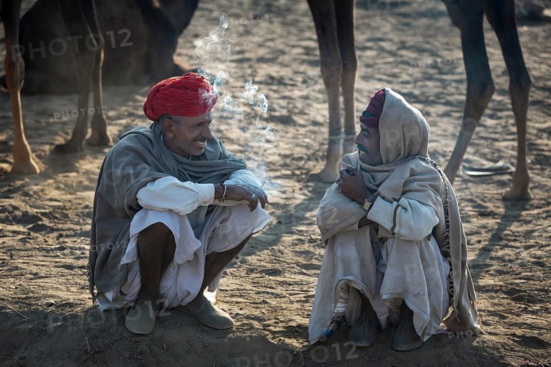 Two men having a break