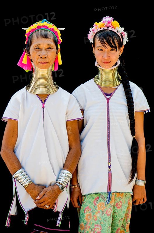 Two Kayan hill tribe women