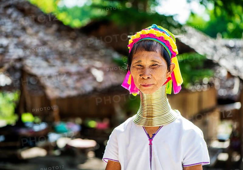 Portrait of a senior Kayan woman