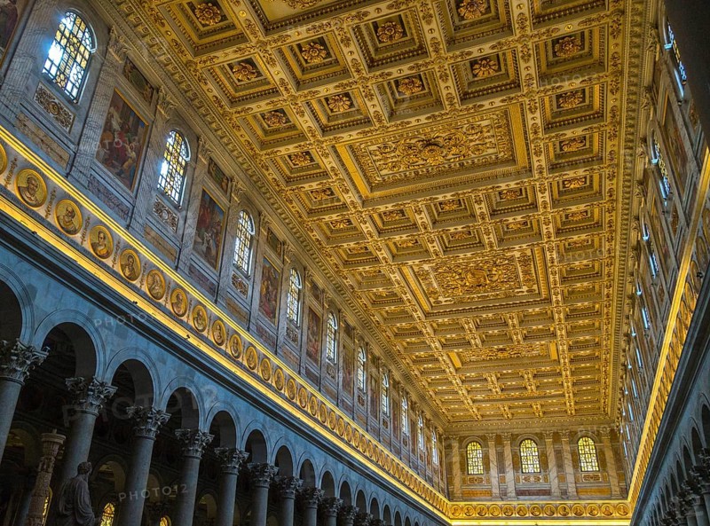 Ceiling decorations of the Basilica of Saint Paul outside the Walls