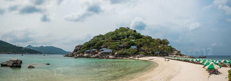 Beach with umbrellas