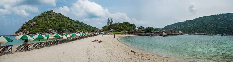 Beach with umbrellas