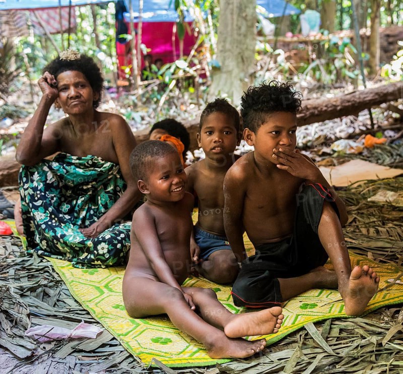 Woman and children