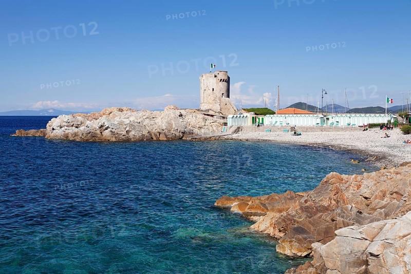 La Fenicia beach and Torre Pisana tower