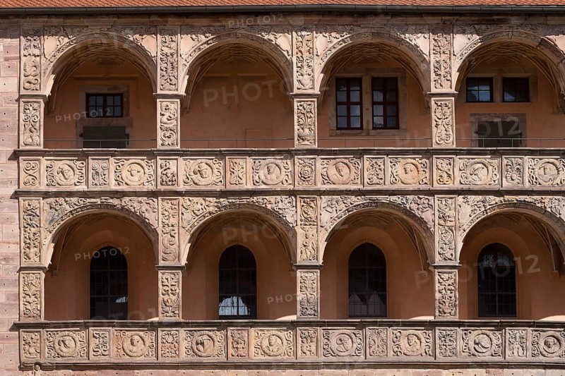 Arcades with reliefs