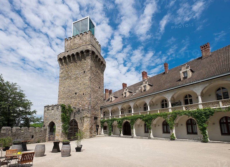 Courtyard and keep of Rothschild Castle