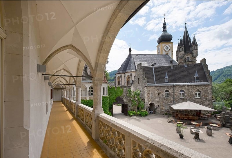 Courtyard of Rothschild Castle and parish church