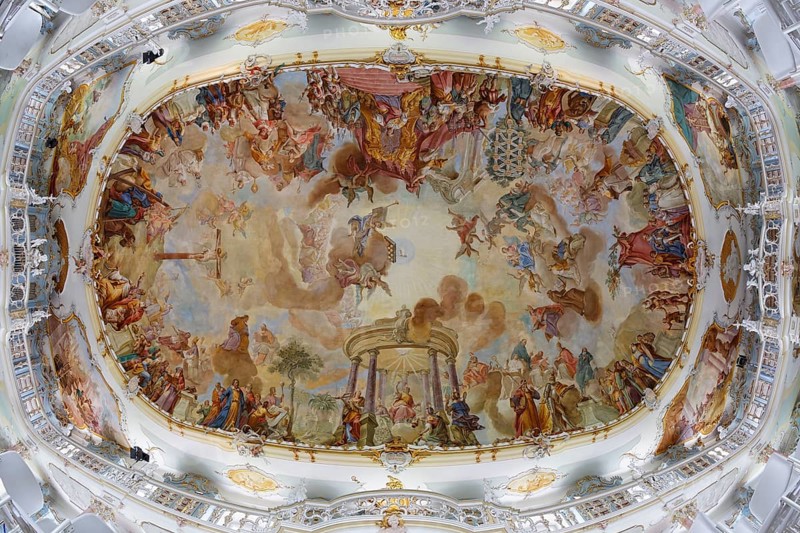 Ceiling fresco by Franz Georg Hermann