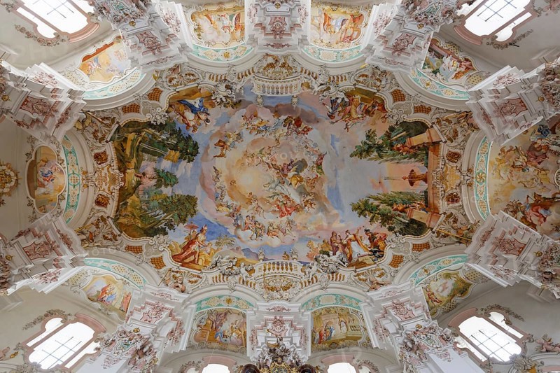 Ceiling fresco by Johann Baptist Zimmermann
